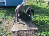Бетонирование площадки под мангал в деревне Коккорево
